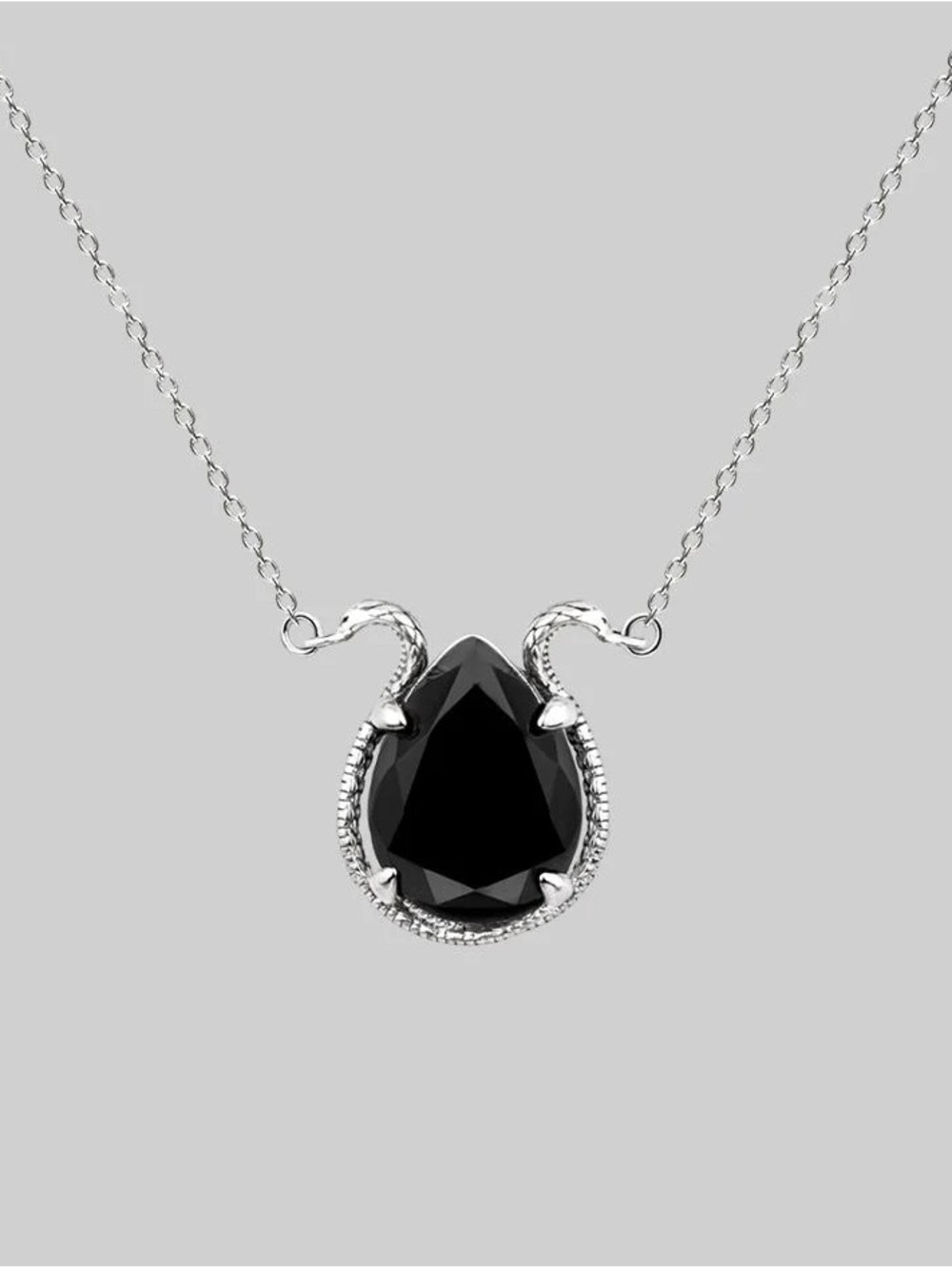 Black Snake Pendant Necklace